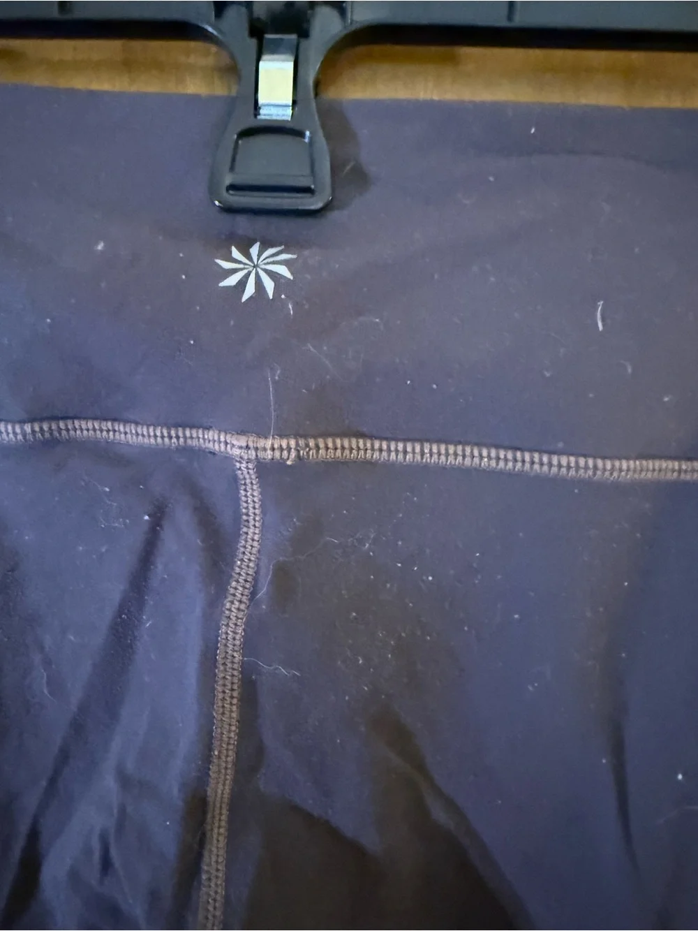 Athleta Purple Leggings with Contrasting Tan Stitching - Picture 4 of 6